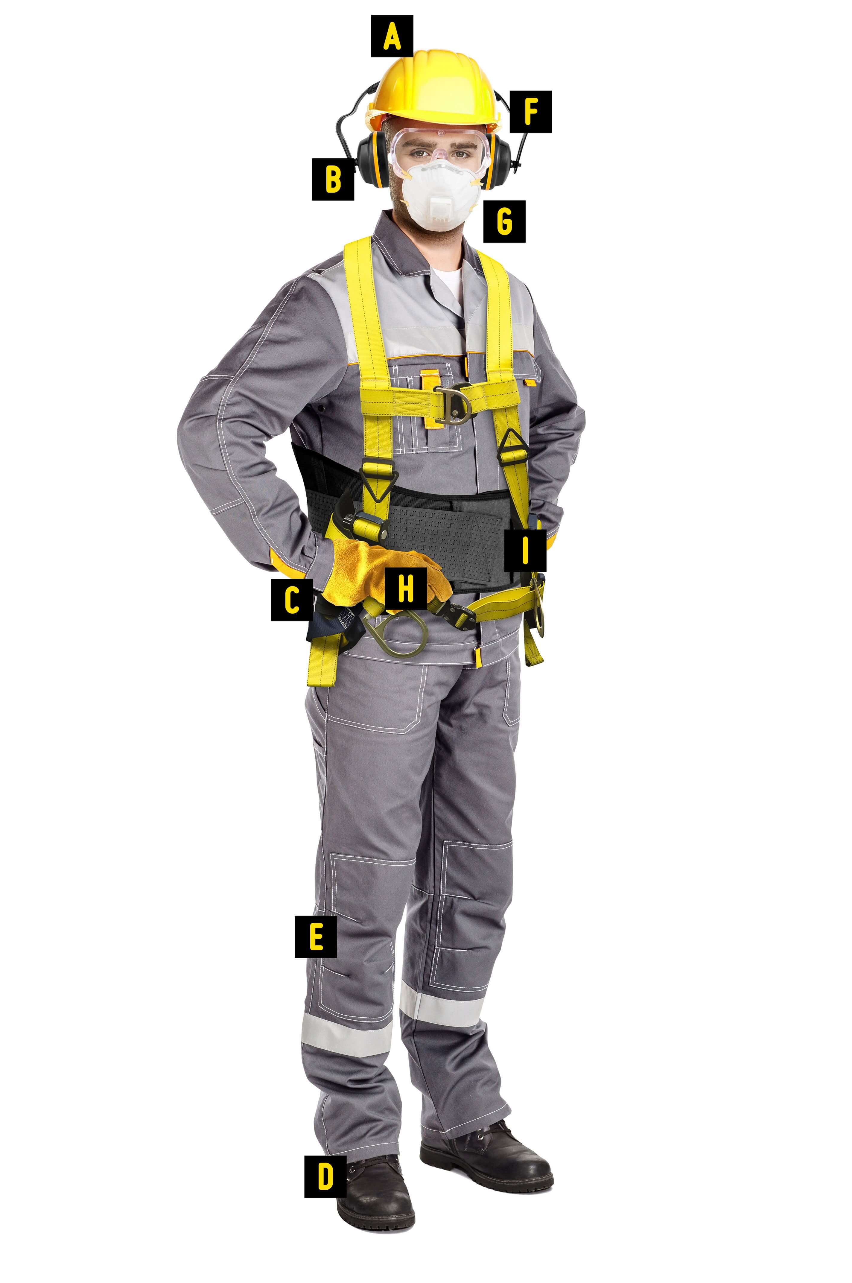 Elementos de protección personal para albañilería